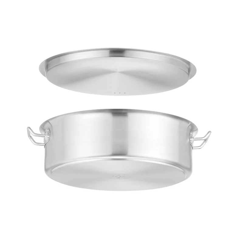 HENDI Kochtopf, niedrig - mit Deckel – 10,8 l – Rund – Ø 360 × H 110 mm