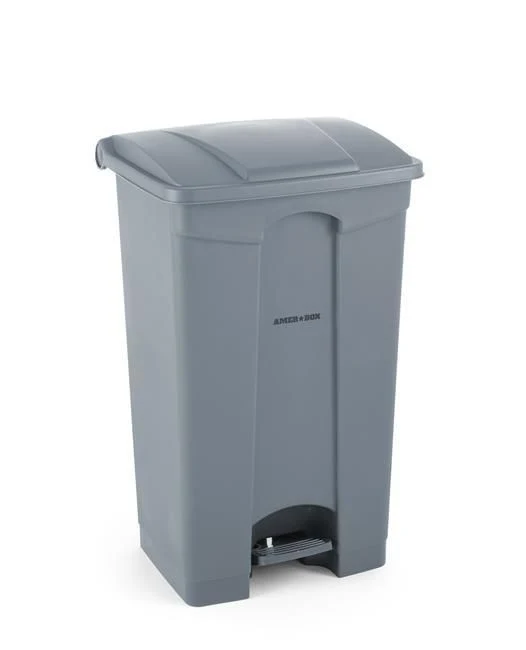 AmerBox Tret-Abfalleimer – 68 l – Hellgrau – 490 × 410 × H 660 mm