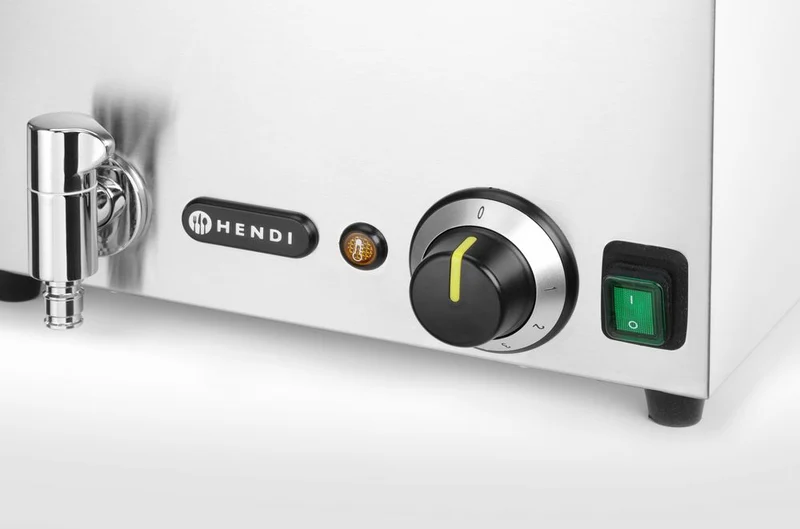 HENDI Wasserbad-Set mit Ablasshahn Ranger – GN 1 / 1 – 230 V / 1000 W – 605 × 332 × H 242 mm