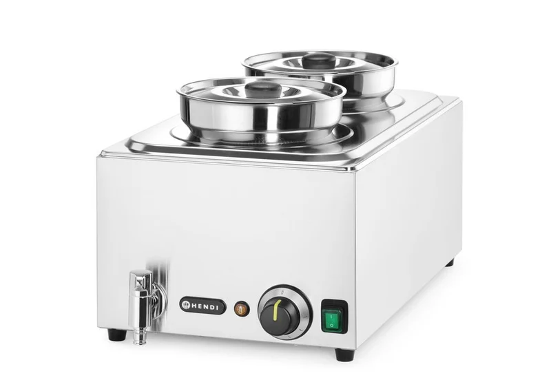 HENDI Set: Bain-Marie Ranger + 2x 4 l Container mit Deckel – 8 l – 230 V / 1000 W – 604 × 332 × H 315 mm