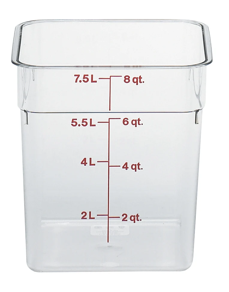 Cambro Camwear® CamSquare® Vorratsbehälter Polycarbonat, Quadratisch 7,6 L - 8SFSCW135