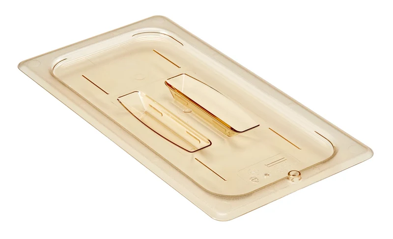 Cambro H-PAN™ Hitzebeständige Gastronorm GN-Behälter Flachdeckel mit Griff GN 1/3, Bernstein - 30HPCH150