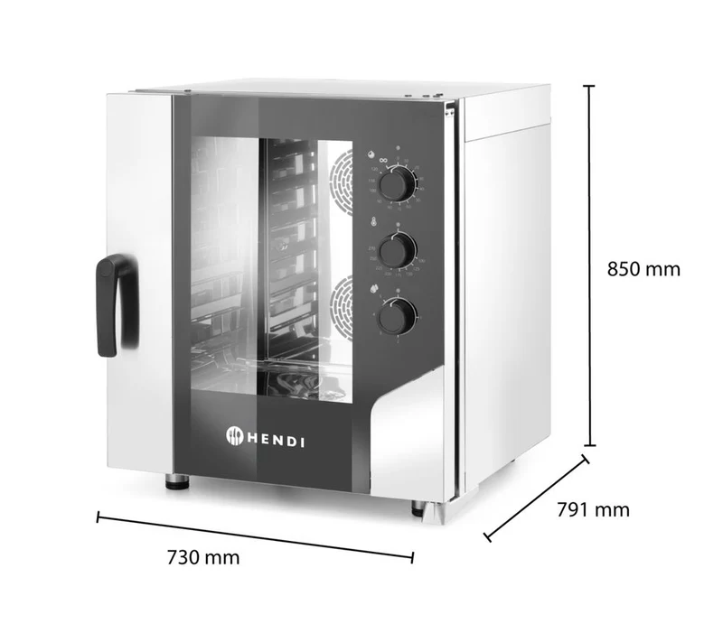 HENDI Konvektionsdampfgarer CONTROL 7x GN1 / 1 – 400 V / 10400 W – 730 × 855 × H 850 mm