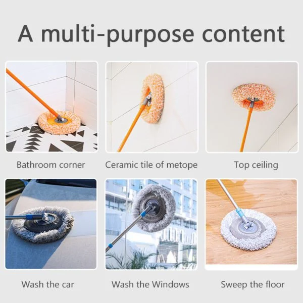 LuxeClean 360° Roteerbare Schoonmaakmop | Verstelbare mop voor moeiteloos reinigen in elke hoek