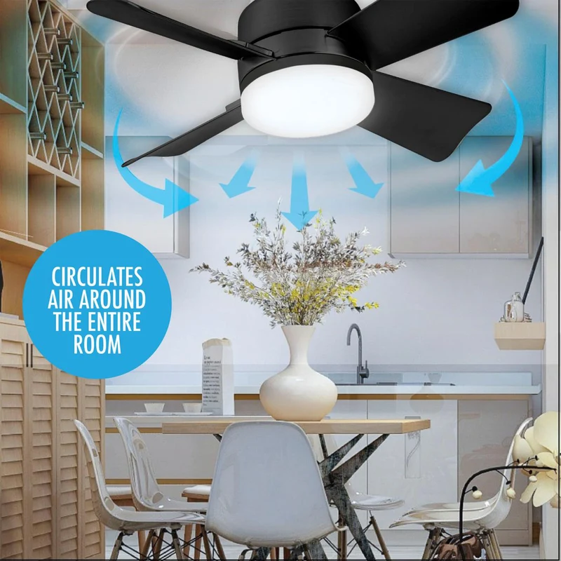 LuxeBreeze Draagbare Plafondventilator & Licht | Elegante 2-in-1 oplossing met afstandsbediening voor comfort en stijl