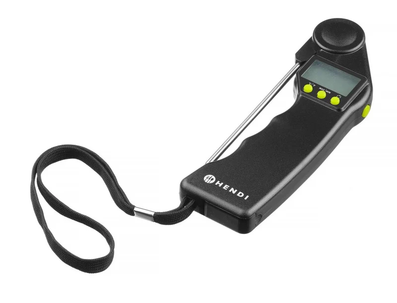 HENDI Digitales Thermometer mit klappbarer Sonde – Schwarz – 160 × 55 × H 20 mm