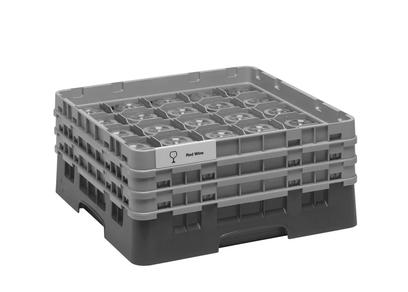 Cambro Camrack® 25-Fächer - Spülkorb mit 3 Extender 500 x 500 x 225 mm - 25S638110