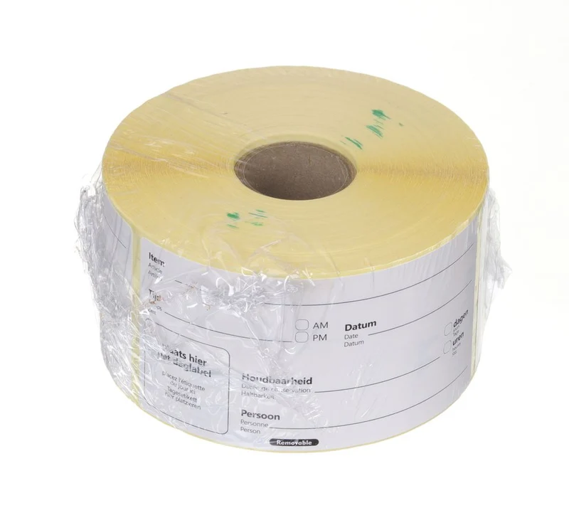 HENDI Lebensmittelrotationsetiketten, mehrfach verwendbar, leicht entfernbar – Weiß – 100 × 50 mm – 500 Stück