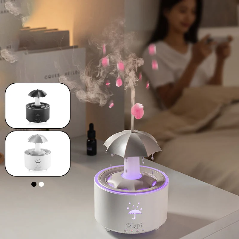 AromaLux 7-Kleurige Roterende Regendruppel Luchtbevochtiger | Verfrissende aromatherapie met sfeervolle verlichting