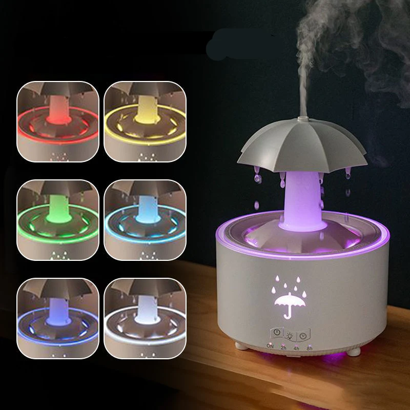 AromaLux 7-Kleurige Roterende Regendruppel Luchtbevochtiger | Verfrissende aromatherapie met sfeervolle verlichting