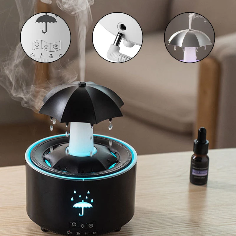 AromaLux 7-Kleurige Roterende Regendruppel Luchtbevochtiger | Verfrissende aromatherapie met sfeervolle verlichting