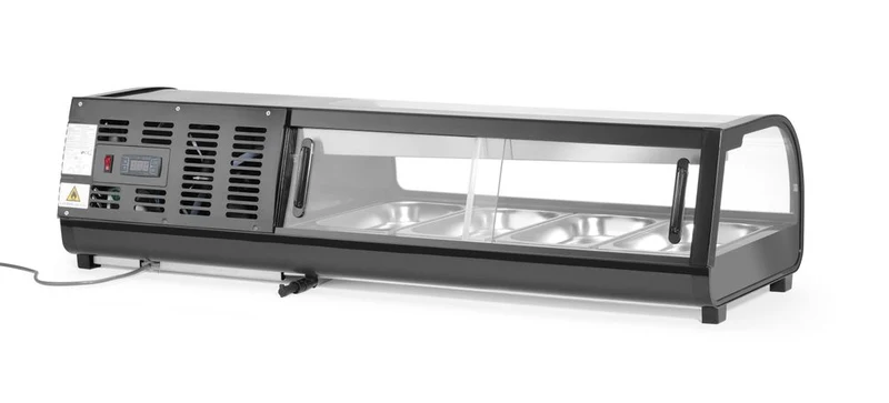 Arktic Sushi-Vitrine – GN 1 / 3 – 230 V / 190 W – Schwarz – 426 × 1177 × H 296 mm