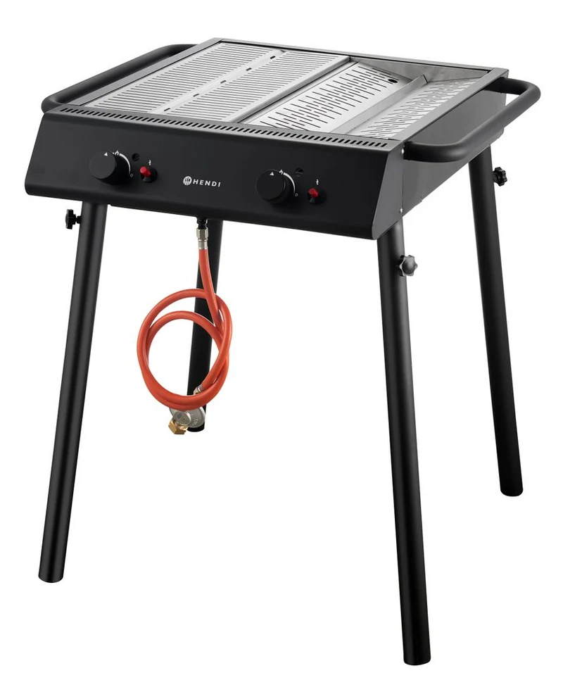 HENDI Gasgrill Xantos Black – 9,5 kW – Schwarz – 770 × 710 × H 870 mm