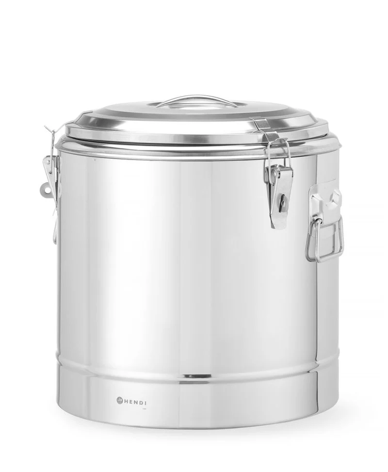 HENDI Isolierter tragbarer Behälter – Kitchen Line – 31 l – Silber – Ø 400 × H 445 mm