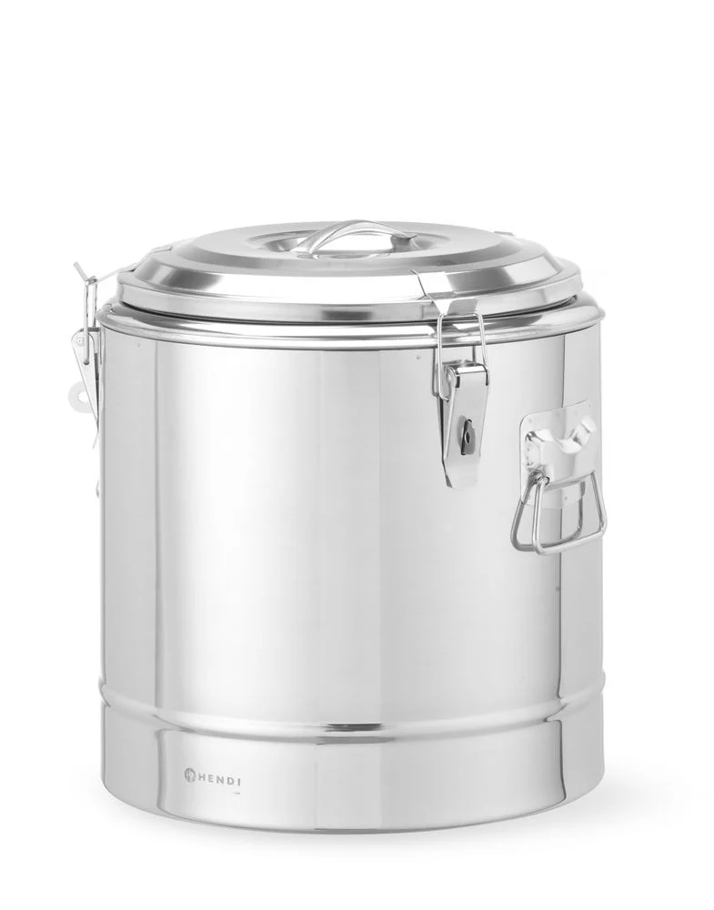 HENDI Isolierter tragbarer Behälter – Kitchen Line – 19 l – Silber – Ø 350 × H 400 mm