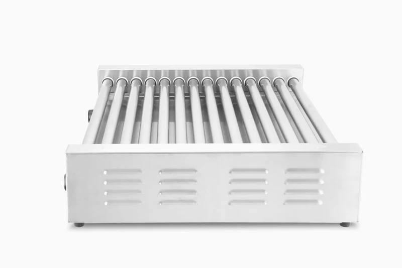 HENDI Rollengrill XL - 2 Zonen – 230 V / 2000 W – 14 Rollen – Rechteckig – Silber – 732 × 590 × H 168 mm