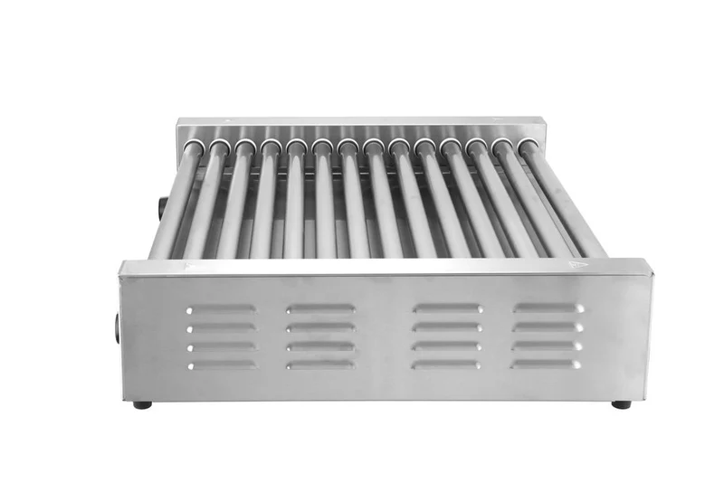 HENDI Rollengrill XL - 2 Zonen – 230 V / 2000 W – 14 Rollen – Rechteckig – Silber – 732 × 590 × H 168 mm