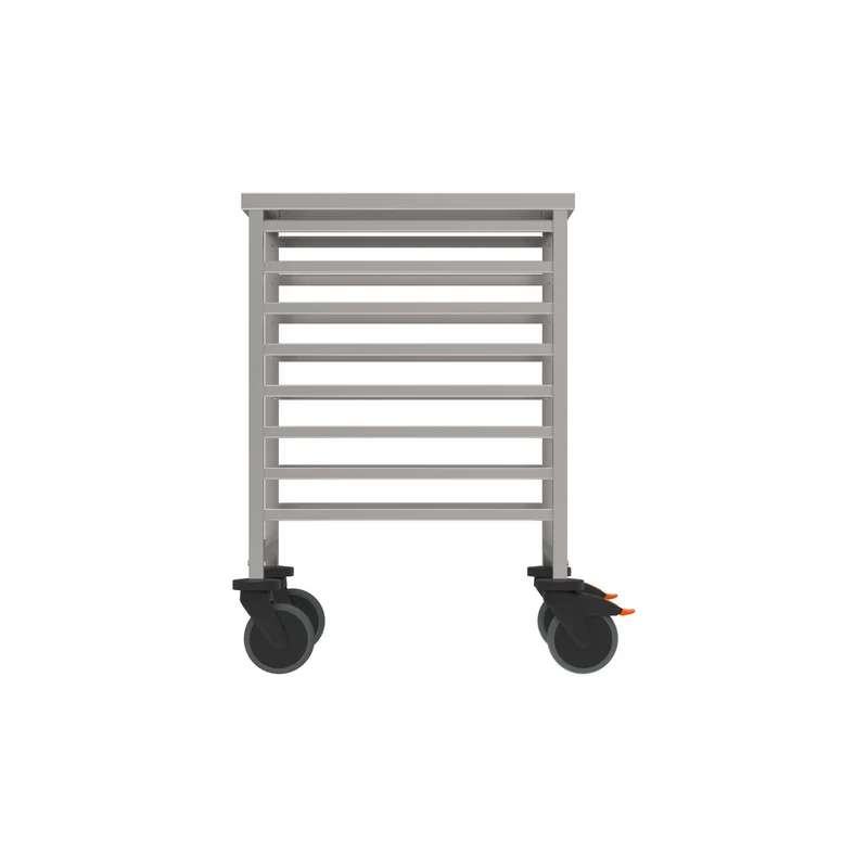 Rieber GN-Regalwagen für GN 1/1 in niedriger Ausführung mit Abweiserrollen