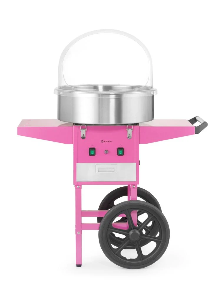 HENDI Zuckerwatte-Maschine – 230 V / 1130 W – Pastellrosa – 948 × 520 × H 914 mm