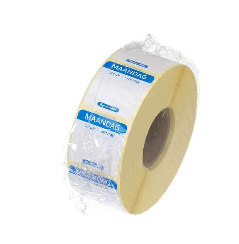 HENDI Täglich anwendbare Lebensmittelsicherheitsetiketten – Montag – Blau – 25 × 25 mm – 1000 Stück