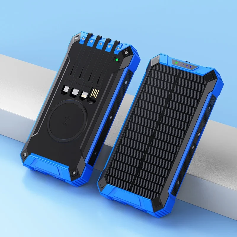 LuxuraVolt Draagbare Zonne Draadloze PowerBank | Duurzame energie voor onderweg en gemak