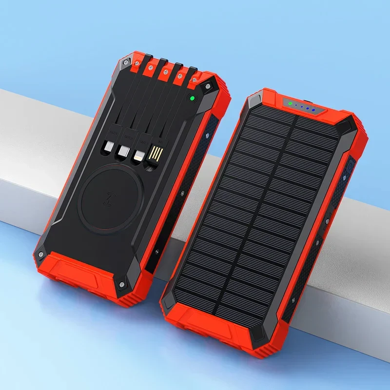 LuxuraVolt Draagbare Zonne Draadloze PowerBank | Duurzame energie voor onderweg en gemak