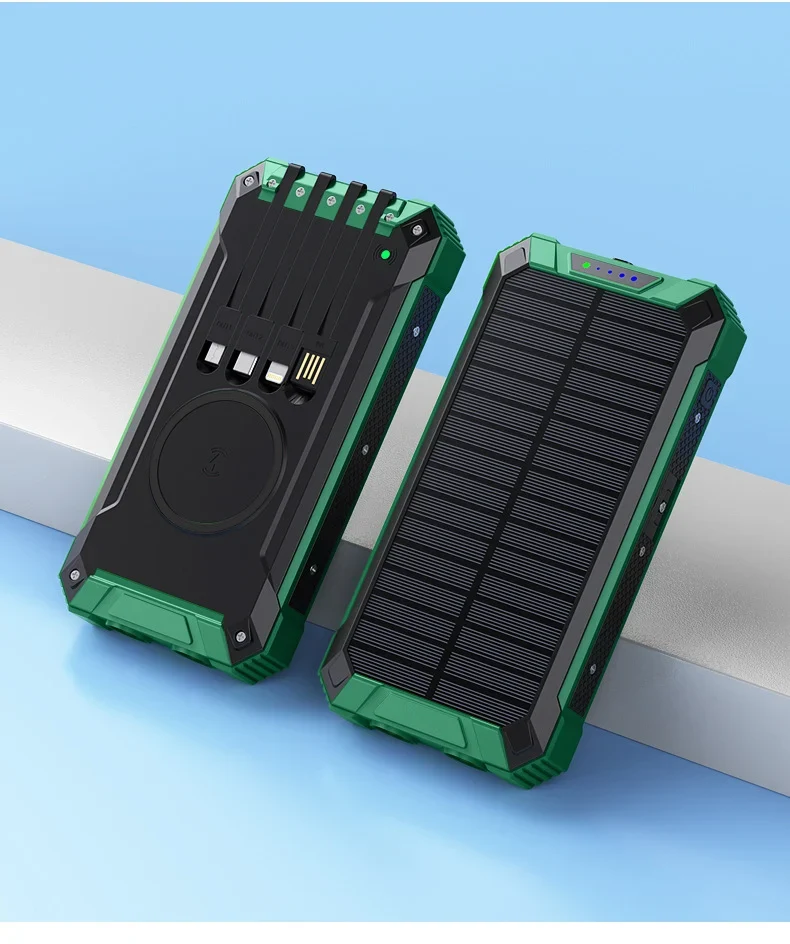 LuxuraVolt Draagbare Zonne Draadloze PowerBank | Duurzame energie voor onderweg en gemak