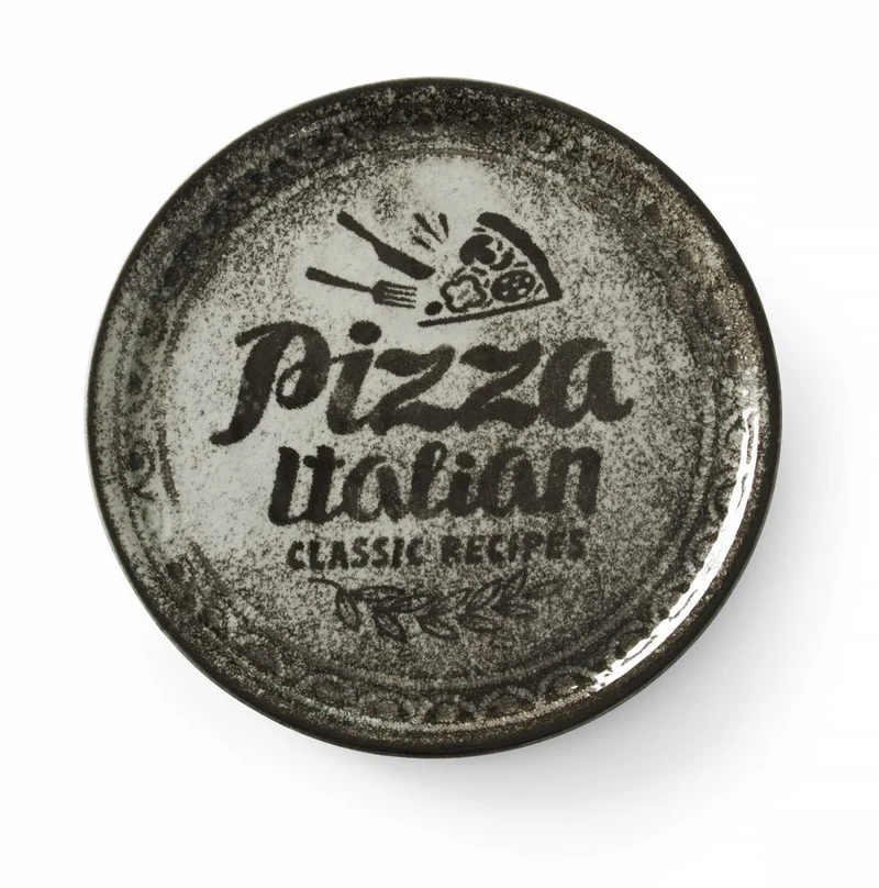 HENDI Pizzateller Recipe Collection Schwarz – Ø 310 mm – 6 Stück