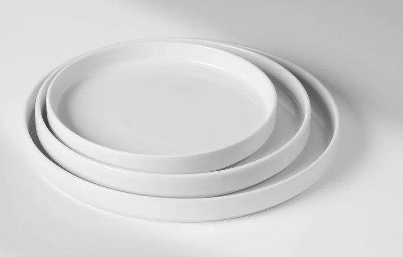 HENDI Teller Oslo, mit hohem Rand – Weiß – Ø 200 × H 25 mm – 6 Stück