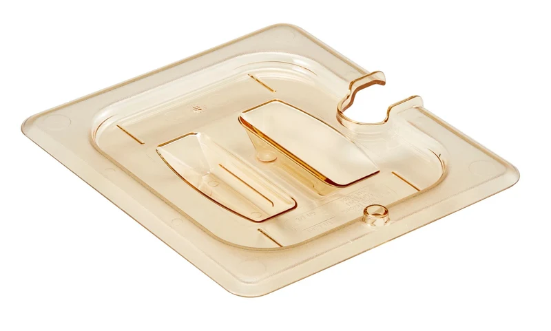 Cambro H-PAN™ Hitzebeständige Gastronorm GN-Behälter Deckel mit Kerbe und Griff GN 1/6, Bernstein - 60HPCHN150