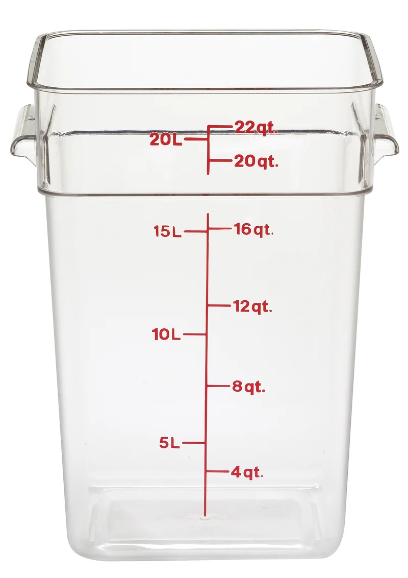 Cambro Camwear® CamSquare® Vorratsbehälter Polycarbonat, Quadratisch 20,8 L - 22SFSCW135