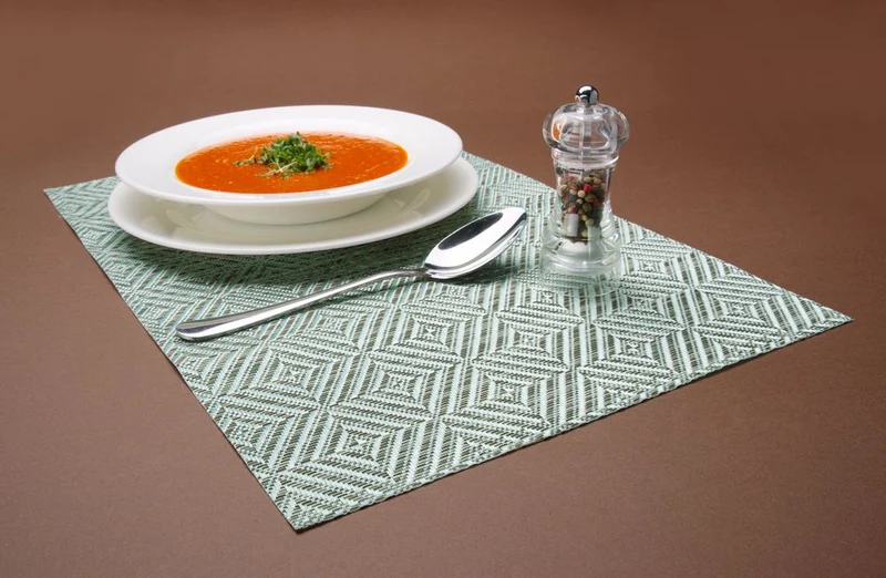 HENDI Platzset, geometrisches Muster – Grün – 450 × 300 mm – 6 Stück