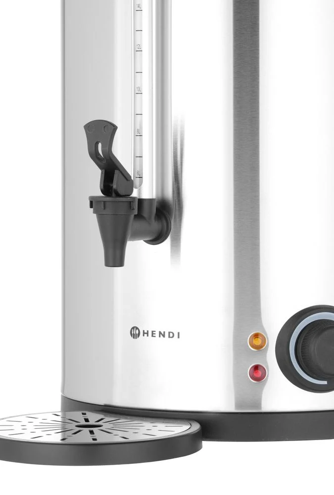 HENDI Heißgetränkespender doppelwandig – 9 l – 230 V / 1500 W – ≈ 60 Tassen in 40 Min – 340 × 315 × H 430 mm