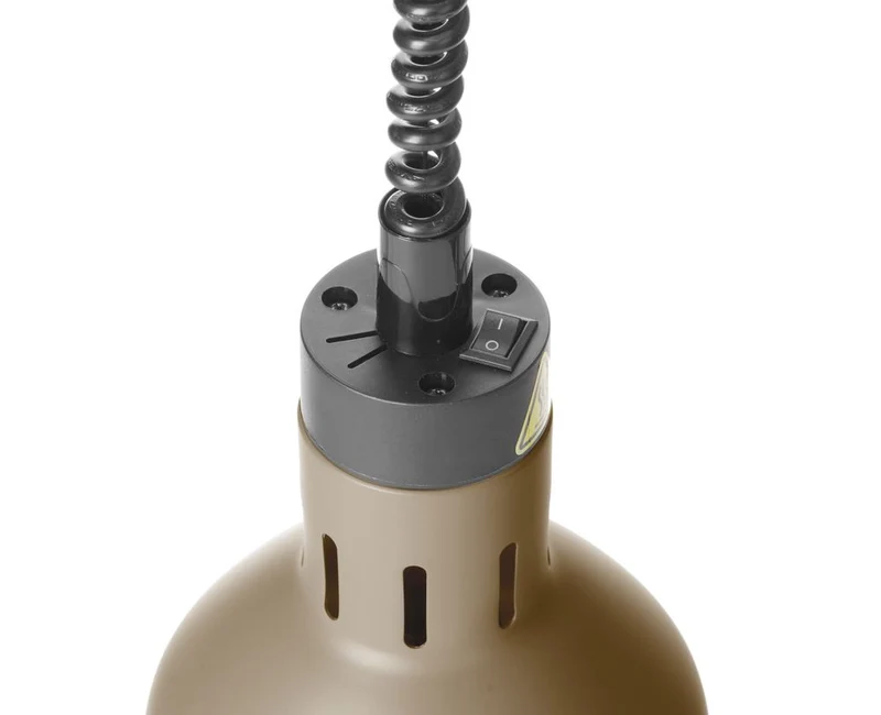HENDI Höhenverstellbare Wärmelampe, zylinderförmig – 230 V / 375 W – Beige – Ø 175 × H 250 mm