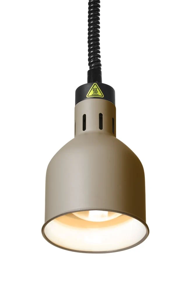 HENDI Höhenverstellbare Wärmelampe, zylinderförmig – 230 V / 375 W – Beige – Ø 175 × H 250 mm