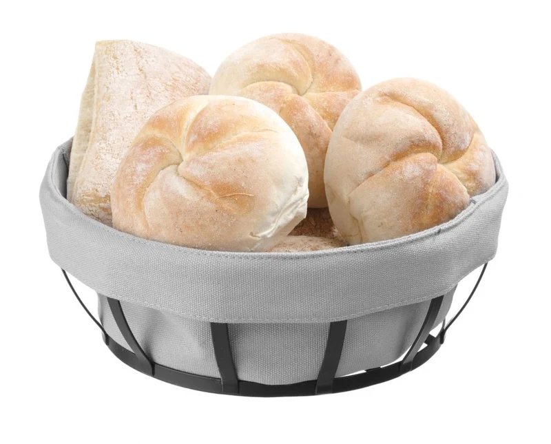 HENDI Brotkorb mit Beutel – rund – 220 × 220 × 80 mm