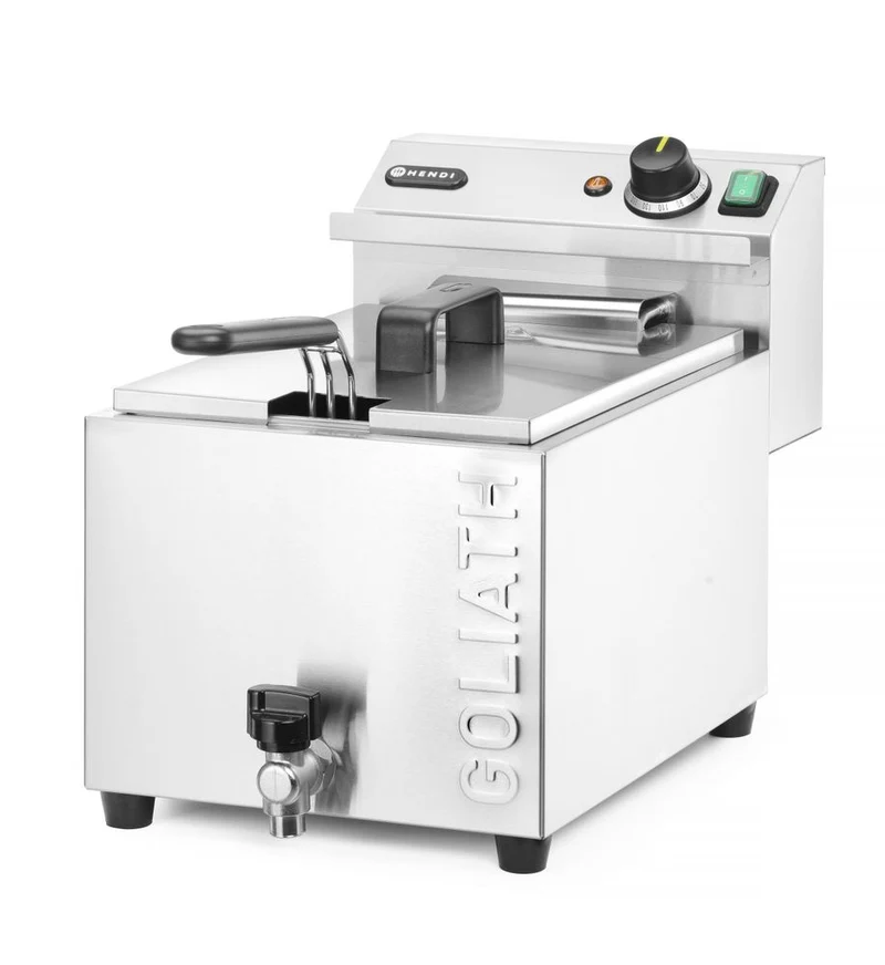 HENDI Fritteuse XL mit Ablasshahn GOLIATH – 10 l – 400 V / 10200 W – 300 × 585 × H 392 mm