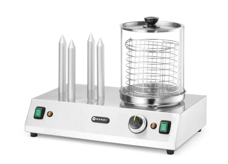 HENDI Würstchen- und Hotdog-Brötchenwärmer – 230 V / 550 W – 500 × 310 × H 395 mm