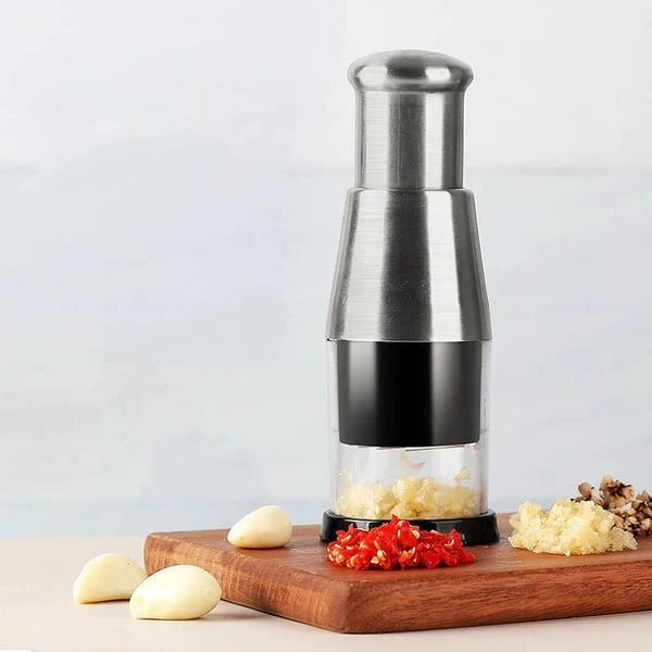 GourmetEssence Roestvrijstalen Knoflookpers | Efficiënt en stijlvol voor perfecte knoflookpuree