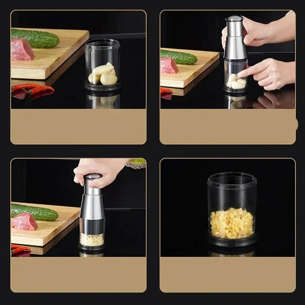 GourmetEssence Roestvrijstalen Knoflookpers | Efficiënt en stijlvol voor perfecte knoflookpuree