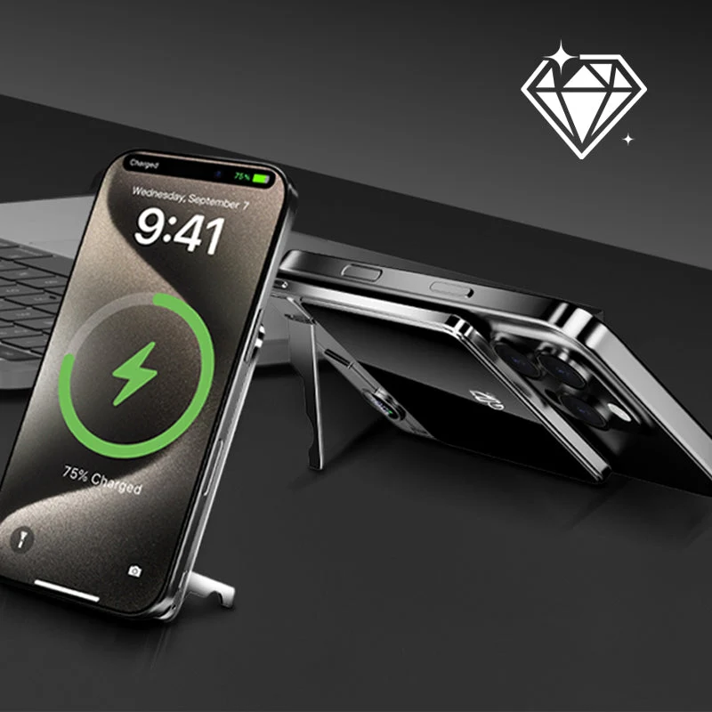 LuxuraTech Dual-Mode Magnetische Powerbank | Veelzijdige oplaadoplossing met geïntegreerde standaard voor ultiem gemak