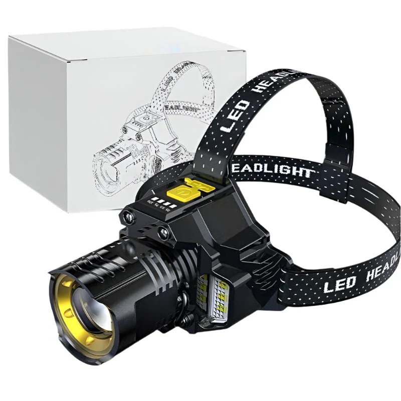 LuxeLight Waterdichte Oplaadbare Hoofdlamp | Perfecte verlichting voor buitenavonturen en handsfree gebruik