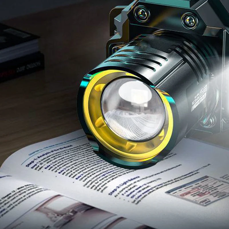 LuxeLight Waterdichte Oplaadbare Hoofdlamp | Perfecte verlichting voor buitenavonturen en handsfree gebruik