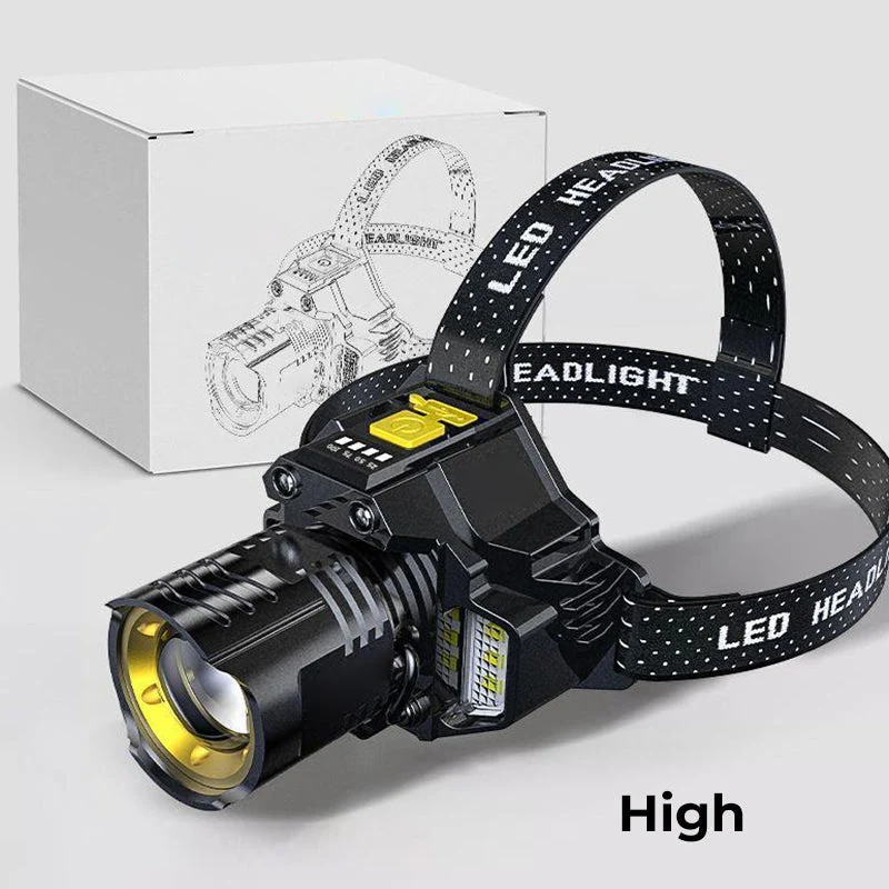 LuxeLight Waterdichte Oplaadbare Hoofdlamp | Perfecte verlichting voor buitenavonturen en handsfree gebruik