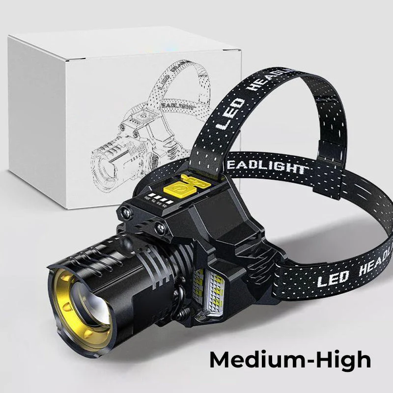 LuxeLight Waterdichte Oplaadbare Hoofdlamp | Perfecte verlichting voor buitenavonturen en handsfree gebruik