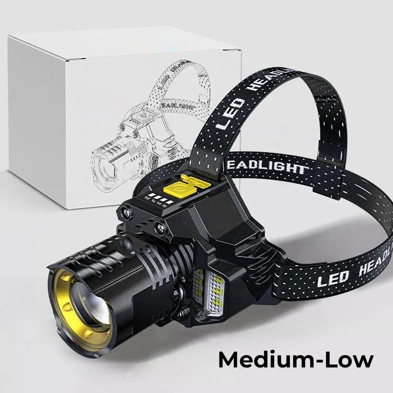 LuxeLight Waterdichte Oplaadbare Hoofdlamp | Perfecte verlichting voor buitenavonturen en handsfree gebruik