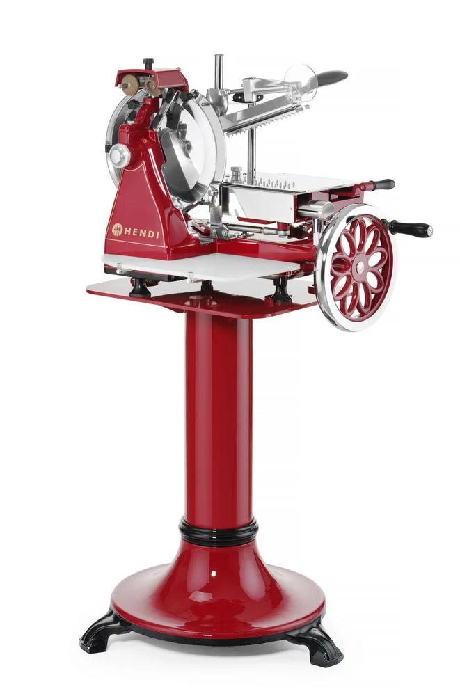 HENDI Aufschnittmaschine, manuell RETRO 300 – Rot – 720 × 600 × H 740 mm