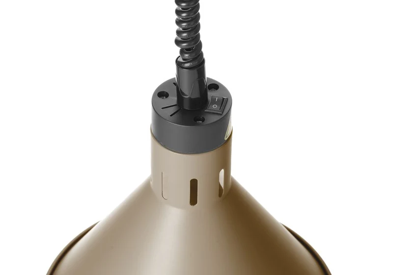 HENDI Höhenverstellbare Wärmelampe, konisch – 230 V / 375 W – Beige – Ø 275 × H 250 mm