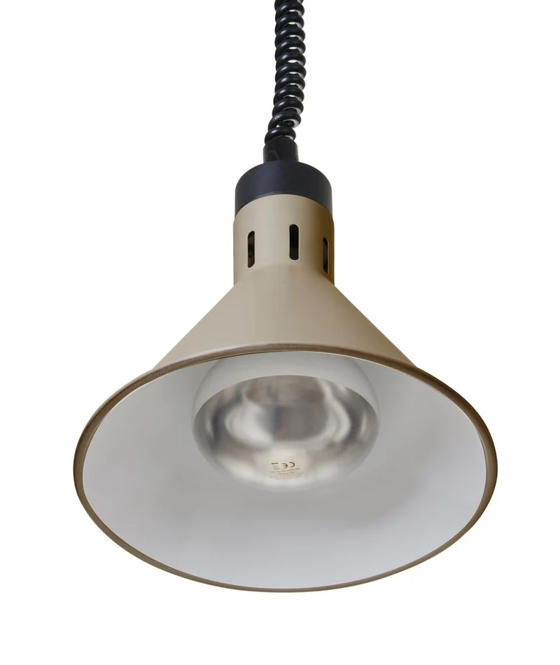 HENDI Höhenverstellbare Wärmelampe, konisch – 230 V / 375 W – Beige – Ø 275 × H 250 mm
