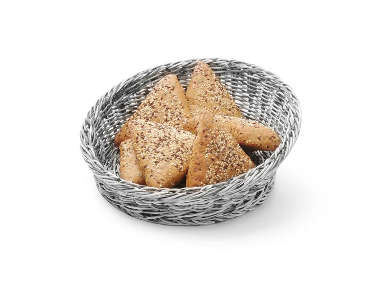HENDI Brotkorb – rund abgeschrägt – Hellgrau – Ø 310 × H 120 mm